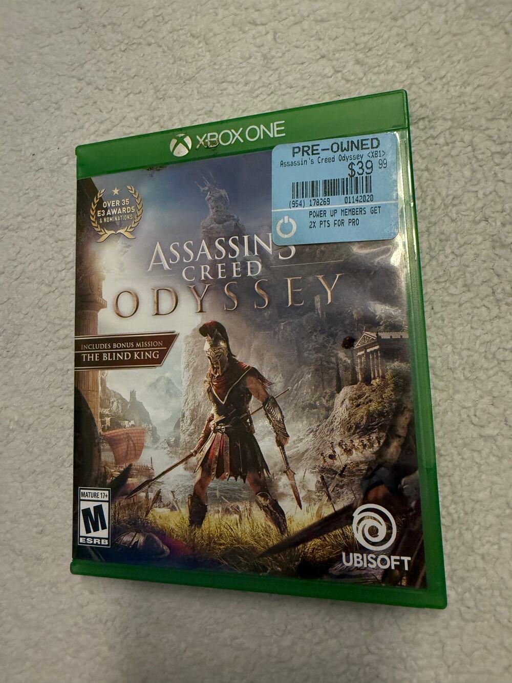 Assassin’s Creed Odyssey Xbox One Original Case Disc Blind King Tested Ubisoft